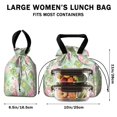 thumbnail image 5 of Pioneer Flower Floral Print Pattern Drawstring Insulated Lunch Bag for Women, Stain-Resistant Large Lunch Tote with Multi-Pockets for Work Office, 5 of 6