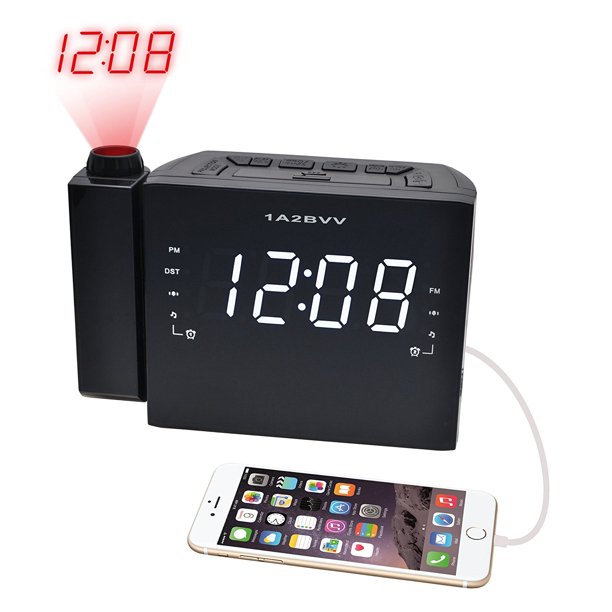 1.2 inch white LED display Projection Alarm Clock Radio ...