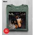 thumbnail image 4 of Cool Dog Drinking Iced Coffee Streetwear Graphic Tee . Cute Rottie Mom Gift . Retro Pet Lover Apparel, 4 of 6