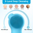 thumbnail image 3 of Sonic Facial Cleansing Brush, Silicone Face Scrubber Thermal Massage, Rechargeable Electric Face Scrubber Brush for Exfoliating, Deep Cleaning, Massaging - Blue, 3 of 7