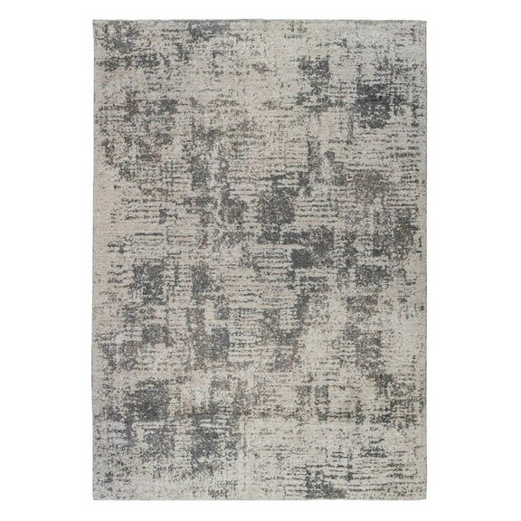 2' x 3' Gray and Beige Abstract Power Loom Area Rug