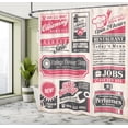 thumbnail image 5 of Ambesonne Retro Shower Curtain, News Magazine Design, 69"Wx75"L, Pink Beige Grey Teal, 5 of 5