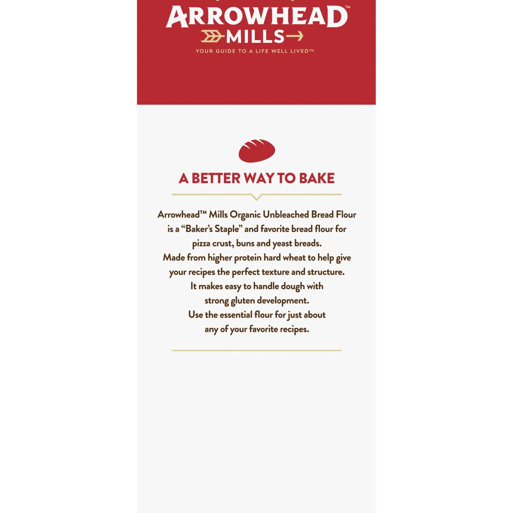 Arrowhead Mills Organic Unbleached Bread Flour, 5 lb Bag