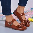 thumbnail image 4 of Willtoo Women's Dress Shoes Mary Jane Polka Dot Bow Ballet Flats Adjustable Buckle Strap Round Toe Non Slip Flat Shoes Party Wedding School Shoes, 4 of 5