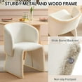 thumbnail image 4 of NORDICANA Barrel Dining Kitchen Chair Uphosltered Teddy Velvet Single Sofa Accent Chair, 4 of 8