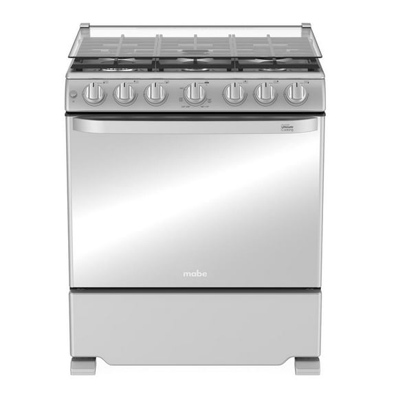 Estufa Mabe De 76 Cm Plata Mercury con Capelo Puerta Espejo