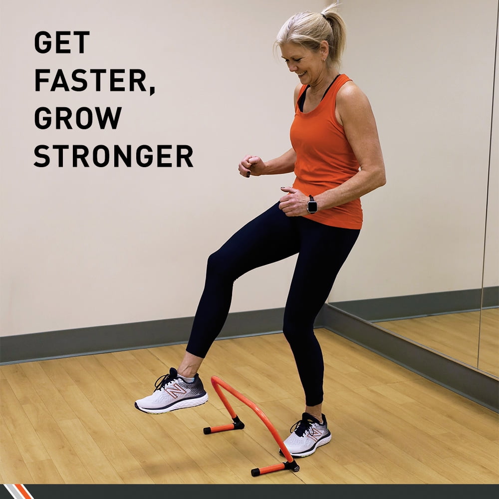 Body Sport Adjustable Athletic Speed Training Hurdles in Orange, Jumping & Speed Training Fitness Equipment, Hurdles for Track & Field, Basketball, Soccer & More, Set of 5
