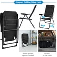 thumbnail image 4 of Resenkos Set of 4 Patio Folding Chairs with Adjustable Backrest-Black, Outdoor Dining Chair for Outside Patio, All Weather, Porch, Garden, Poolside, 4 of 10