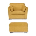 thumbnail image 4 of Roundhill Furniture Clareen 2-Piece Living Room Set, Cutler Chair and Ottoman, Sunflower, 4 of 10