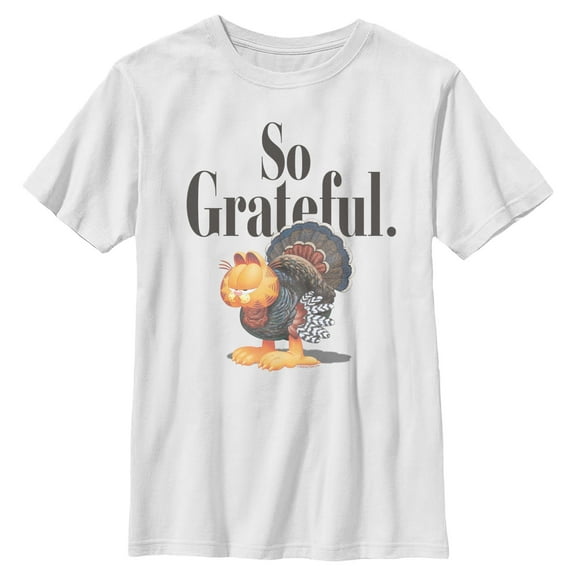 Boys Garfield Orange Turkey So Grateful T Shirt