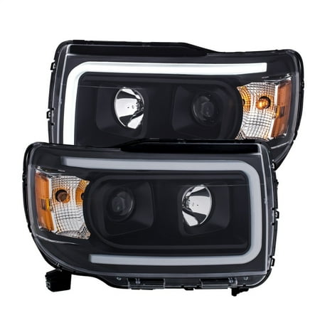 Cancun Light - ANZO 2015+ GMC Canyon Projector Headlights w/ Plank Style Design Black w/ Amber