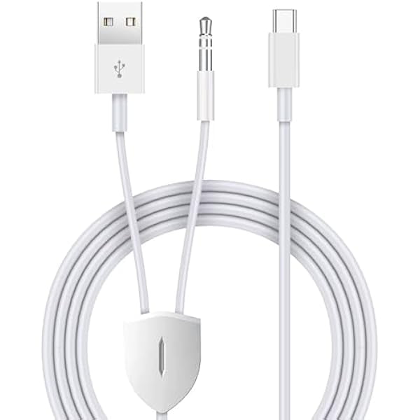 wonima44 2 in 1 USB C to 3.5mm Aux Cable - Car Stereo Aux Headphone Jack with USB C Charging, Compatible with iPhone 16/16Pro Max/15/15Pro, Galaxy S24 Ultra/S24/S23/S22/S21FE, Pixel 8/7/6