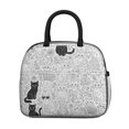 thumbnail image 2 of Cat and Flower White Pattern Insulated Leakproof Lunch Box for Work, Lunch Bag for Women Men, Loncheras Para Mujer for Beach Travel Picnic Camping, 2 of 6