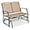Brown, variant on XiHuaZhaoChen Patio Glider Bench,Steel Frame, Brown, Outdoor Swing Chair, 2-Person Loveseat, Back Support, Ergonomic Design, Superior Fabric, Natural Style