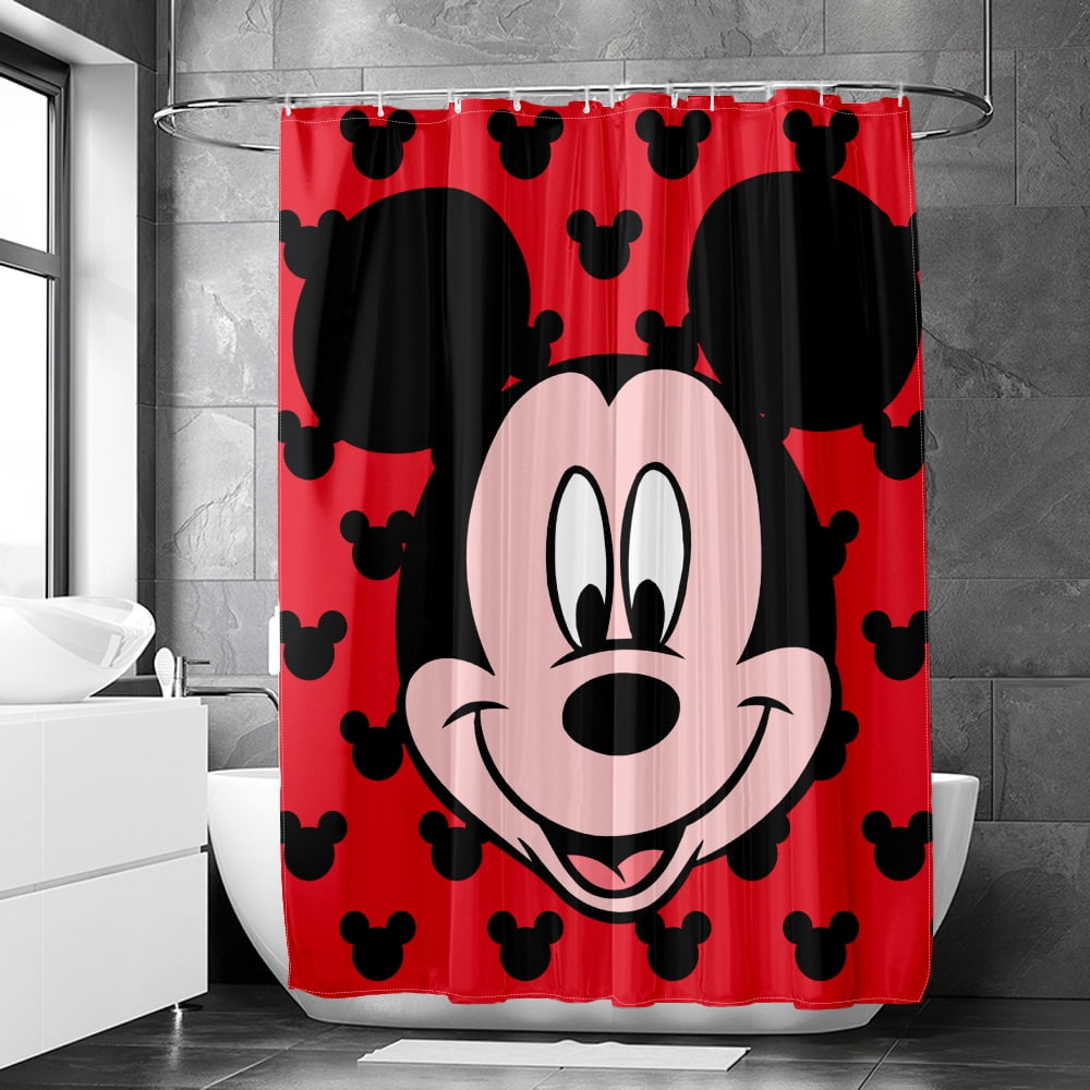 Disney Mickey and Minnie Mickey Mouse Multicolour Shower Curtain, Easy