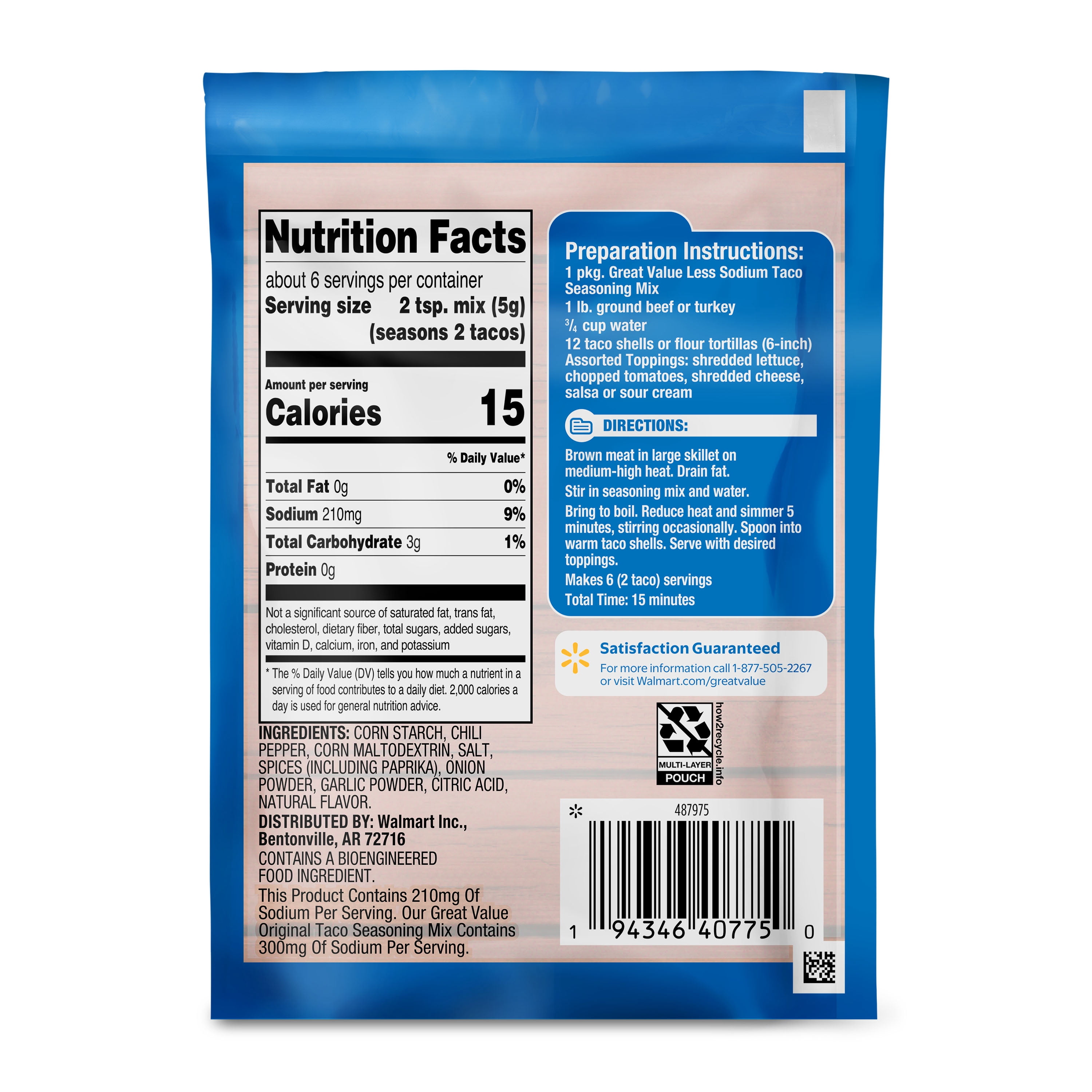 (12 pack) GV Less Sodium Taco Seasoning