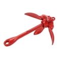thumbnail image 3 of Ancla plegable marina de acero al carbono de 3,5 lb 4-Garra para embarcación inflable, bote, kayak, rojo, 3 of 14