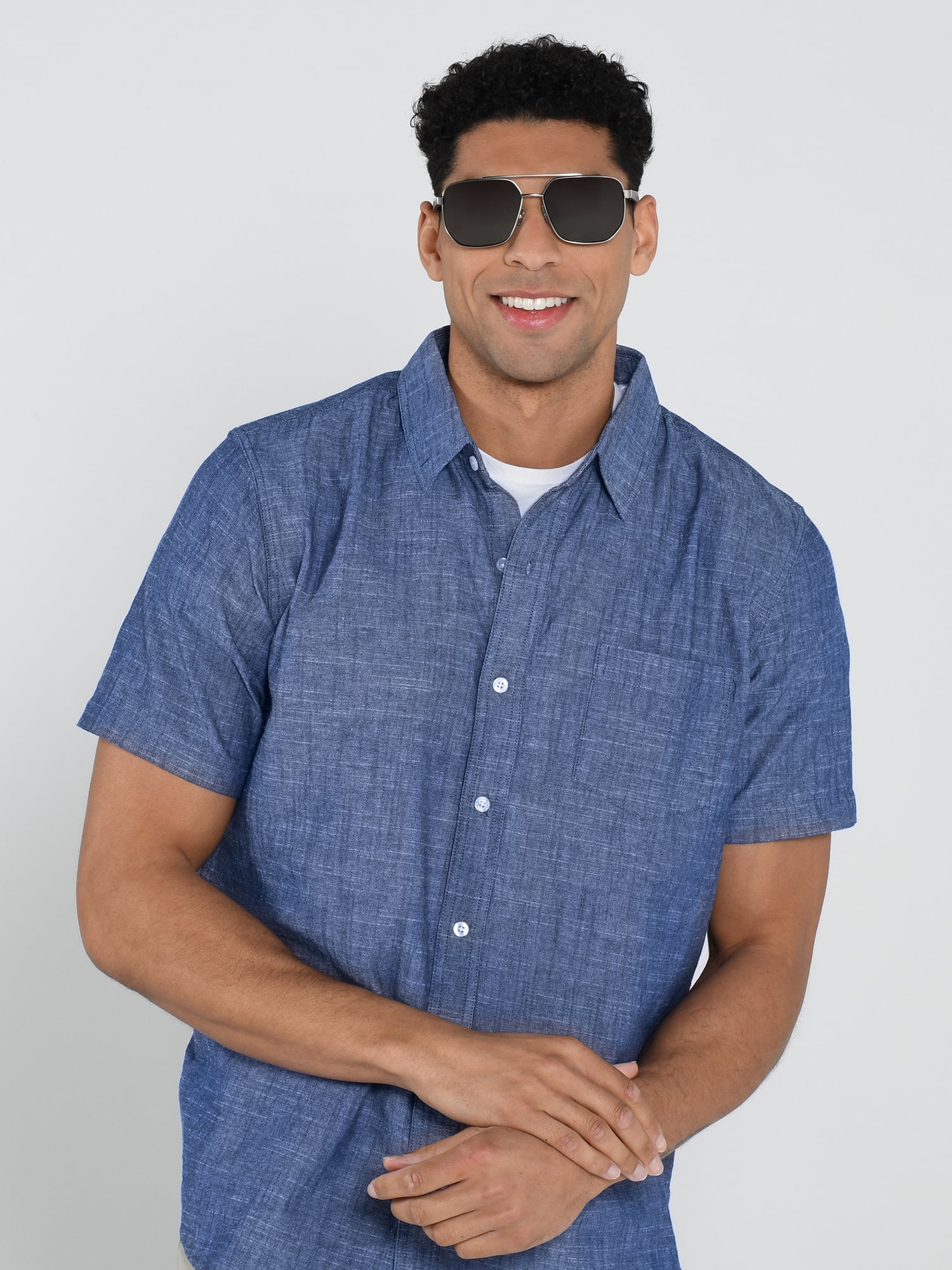 Foster Grant TruPolar Gunmetal Geometric Men's Polarized Sunglasses
