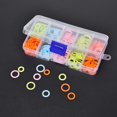 thumbnail image 3 of Hltser 240pcs Knitting Stitch Markers  Plastic Smooth Coloured O-Rings  Clear Storage Box  Modern  Multicolor  Adults  Unisex  Life-Size  Not Foldable, 3 of 7