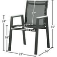 thumbnail image 3 of Meridian Furniture Nizuc Black Outdoor Patio Dining Arm Chair (Set of 2), 3 of 7