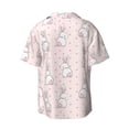 thumbnail image 4 of Goofa Rabbit Printed Men's Casual Short-sleeved Shirt,Lightweight Breathable Button-down,Summer Casual men's top,Versatile Fashion shirt-3X-Large, 4 of 7
