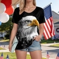 thumbnail image 7 of felwors Women's America 250th Anniversary T-Shirt – Bald Eagle, Statue of Liberty & NYC Skyline on American Flag, Patriotic Tee for 4th of July Events (Black, M), 7 of 7
