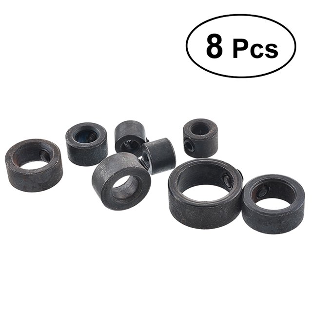Juego de 8 anillos de límite de broca para herramientas generales de 3 a 16 mm con llave pequeña para brocas y perforación uniforme.