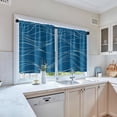 thumbnail image 4 of Summer Sea Aqua Ocean Kitchen Curtains, Mountain Stripe Blue Short Window Curtains Set of 2, Window Treatment Tier Curtains for Kitchen Over Sink Bathroom Dining Room Decor (26x36 Inch), 4 of 5
