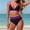 Hot Pink, variant on Contrast Trim Bikini Two Piece Swimsuit with Crisscross Straps High Waist Bottom Pink S
