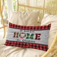 thumbnail image 4 of Christmas Pillow Covers, Linen Long Throw Pillow Case, Winter Poinsettia Wooden Grain Red Black Plaid Holiday Pillow Protector Decorative Cushion Cover for Living Room/Bedroom 24" x 36", 4 of 8