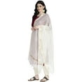 thumbnail image 2 of eloria Floral Off White Woman's Indian Ethnic Chunni, Dupatta, Stole, Scarf Shawl Wrap, 2 of 4