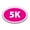 5K Inverted pink, variant on Magnet Me Up 5K Marathon Pink and Black Oval Magnet Decal, 4x6 In, Vinyl Automotive Magnet