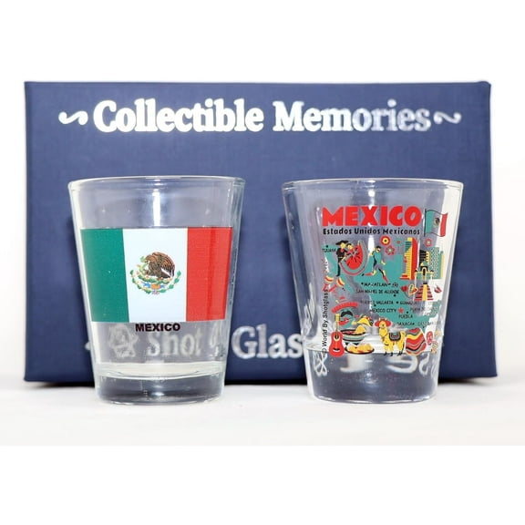 Mexico Souvenir Boxed Shot Glass Set (Set of 2)