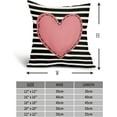 thumbnail image 4 of Valentines Day Pillow Covers 20X20 Inch Black White Stripes Pink Heart Decorative Square Pillow Cases Valentine''s Day Linen Throw Pillows Set of 2 Home Decor for Sofa Porch Couch Outdoor, 4 of 6