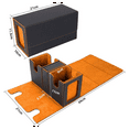 thumbnail image 2 of Card Storage Box for 200+ Cards, Card Deck Case, Card Organizer with 4 Dividers Orange, 2 of 7