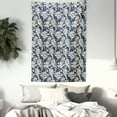 thumbnail image 3 of Floral Tapestry, Vibrant Little Blossoms Flourishing Garden Feminine Lovely Flora Graphic Art, Wall Hanging for Bedroom Living Room Dorm Decor, 40W X 60L Inches, Night Blue Ivory, by Ambesonne, 3 of 5
