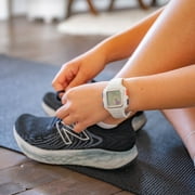 TIME TIMER Watch — Visual 12-Hour or 24-Hour Analog and Digital Timer (Artic White, Small) 