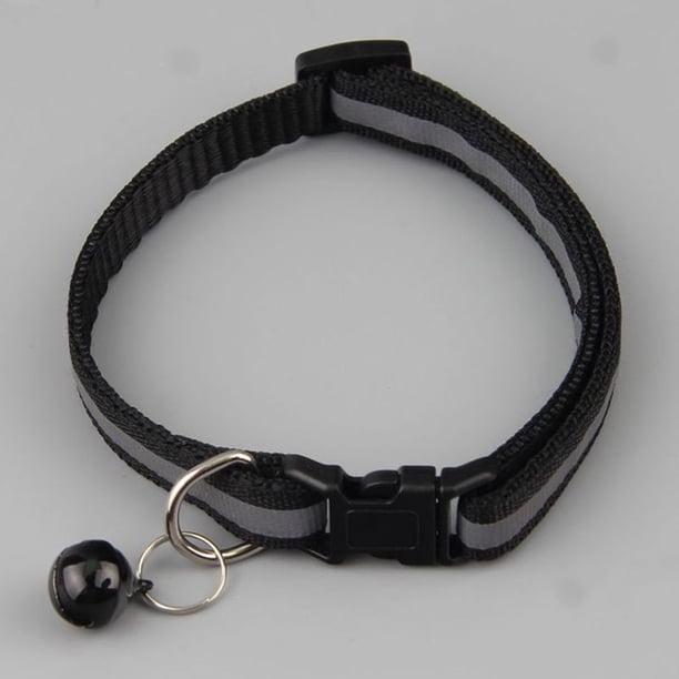 Collar reflectante con cierre de velcro para mascotas. Collar ajustable sin hebilla para perros/gatos con correa de visibilidad nocturna.