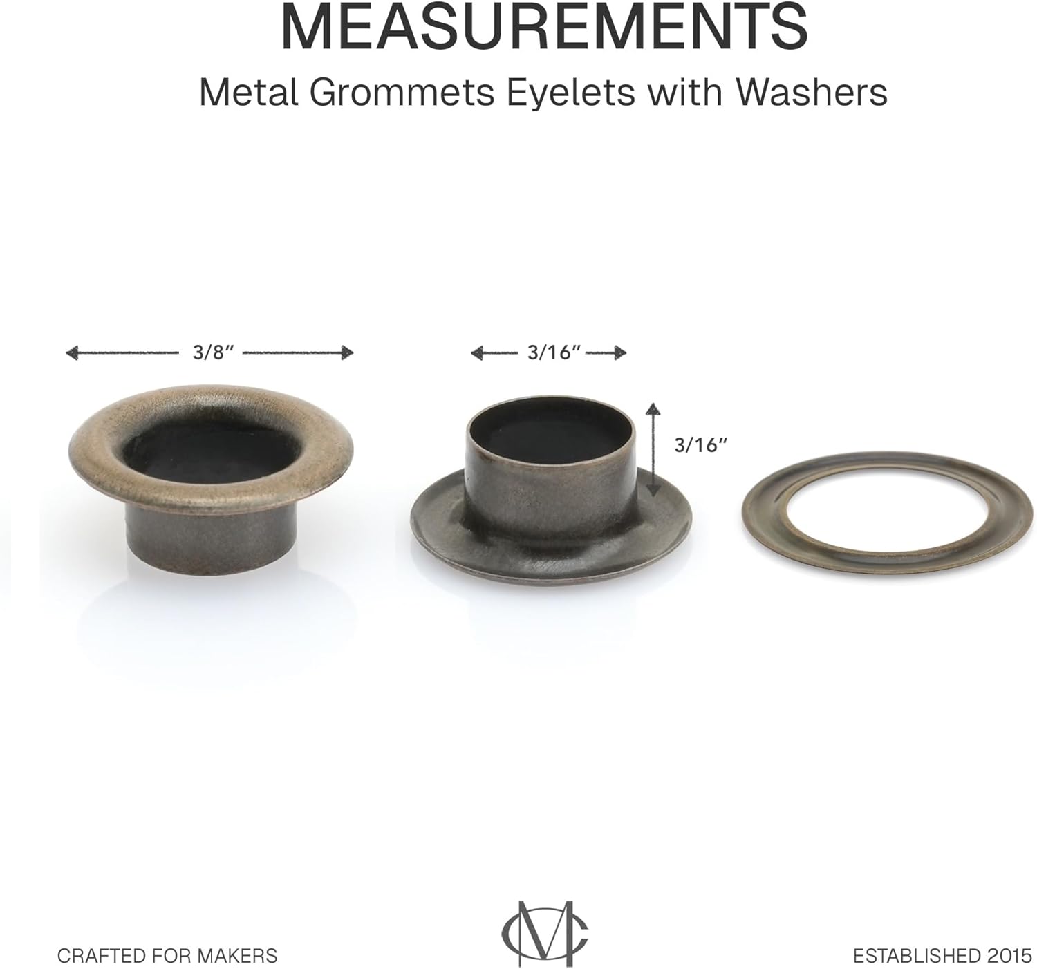 3/16" (5 MM) Hole Size Metal Grommets Eyelets with Washers for Bead Cores, Clothes, Leather, Canvas (720 Sets, Antique Brass)
