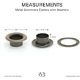 thumbnail image 4 of 3/16" (5 MM) Hole Size Metal Grommets Eyelets with Washers for Bead Cores, Clothes, Leather, Canvas (720 Sets, Antique Brass), 4 of 8