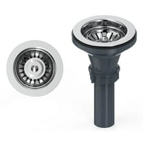 ZDM Kitchen Sink Drain Assembly Kit, with Drains(3-1/2 Inch) Ball-Lock Rubber Stopper, Stainless Steel