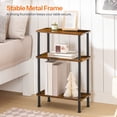 thumbnail image 5 of HOOBRO Narrow Side Table, 3-Tier Slim End Table No Tools Needed, Twist-On Assembly, Skinny Nightstand Sofa Storage Shelf for Living Room, Bedroom, Study, Rustic Brown and Black BF246BZ01N1, 5 of 9