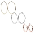 thumbnail image 2 of QQTDFG Stainless Steel Hoop Earrings Rose Gold Silver 0.6" To 2.8" Pin 0.7x1mm&nbsp; P561-2.0"-Rose Gold, 2 of 2