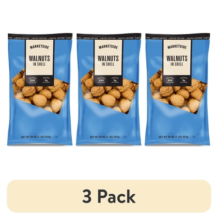 (3 pack) Marketside In-Shell Walnuts, 16 oz