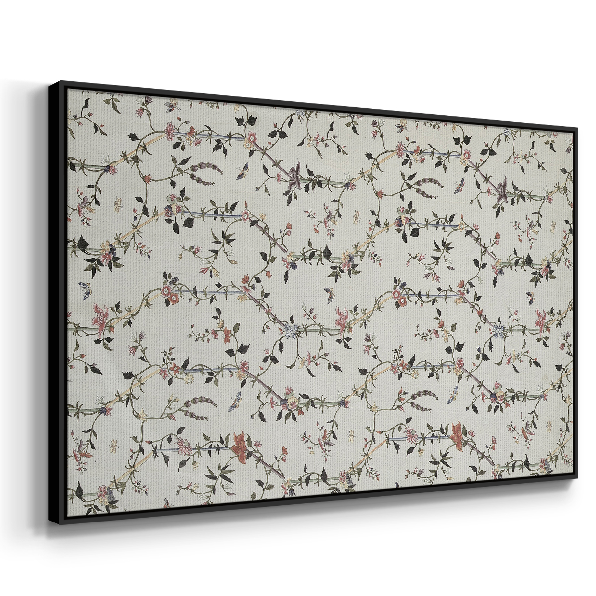 Vintage Abstract Print-VI Framed in Black Wood Gallery Wrapped Canvas 27 in. x 41 in.