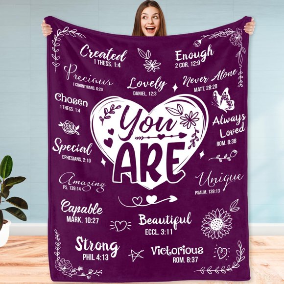 Cadeaux Chrétiens pour Femmes - Joyeux Noël, Noël, Cadeaux d'Anniversaire pour Femmes - Inspiration, Religieux, Soins Personnels, Cadeaux de Remerciement pour Maman, Amie, Sœur, Grand-Maman - Couverture 50x60