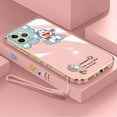 thumbnail image 3 of Funda De Chapado Ultrafina Phoen Para Iphone 13 12 11 Pro Max 6 6s 7 I8 7 + Plus X Xr Xs SE 2020 Doraemon Electroplate Cuadrado Cordón De Silicona Para Teléfono, 3 of 4