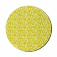 thumbnail image 1 of Floral Mouse Pad for Computers, Illustration of Wildlife Garden Meadow Summer Flowers with Leaves, Round Non-Slip Thick Rubber Modern Gaming Mousepad, 8" Round, Pale Earth Yellow White, by Ambesonne, 1 of 2