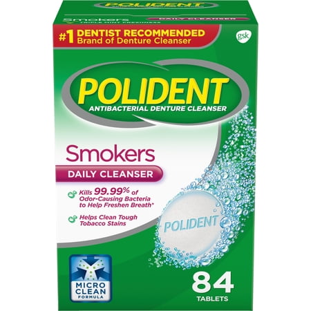 UPC 310158320838 product image for Polident Smokers Antibacterial Denture Cleanser Effervescent Tablets, 84 Count | upcitemdb.com