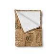 thumbnail image 2 of Modern Soft Flannel Fleece Throw Blanket, Modern Style Typography Word Arrangements Tracking Coffee Themed Beverage Design, Cozy Plush for Indoor and Outdoor Use, 50" x 70", Pale Brown, by Ambesonne, 2 of 6